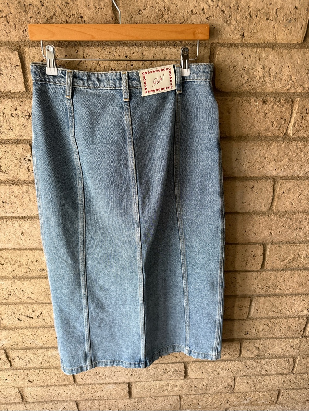 Lisa Says Gah Light Blue Button-Front Denim Maxi Skirt - Picture 4 of 4